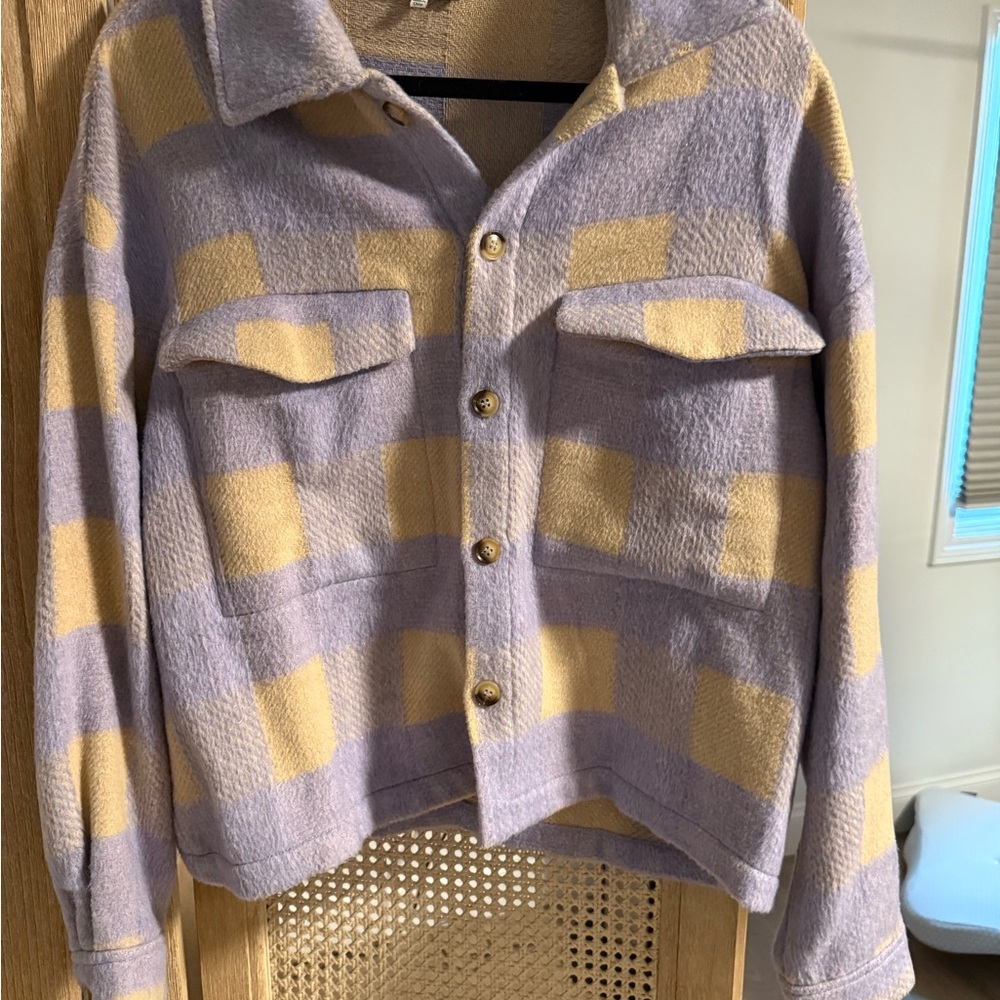Plaid Button-Up Women's Jacket